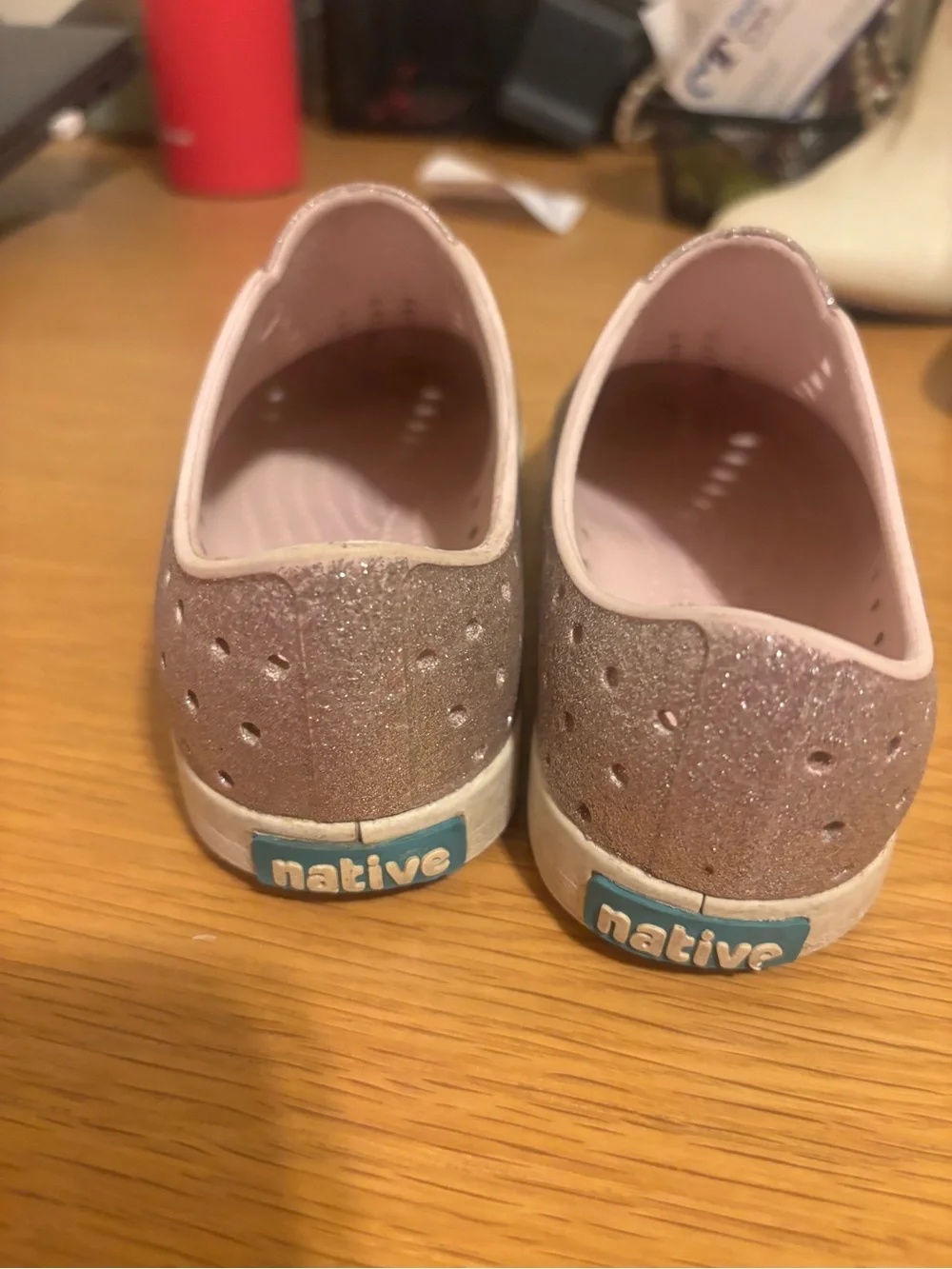 Girls Glitter Slip-On Sneakers - Rose Gold C11